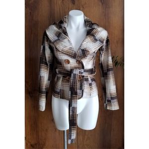 Lucy & Co Brown and Tan Plaid Jacket